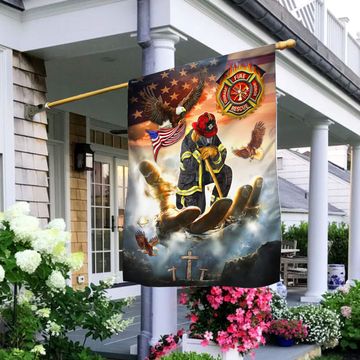 Discover Firefighter Jesus Eagle Flag