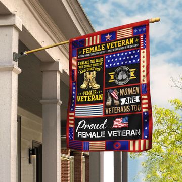 Discover Proud Female Veteran American Flag Honoring All Who Served Patriotic Veterans Day Decor
