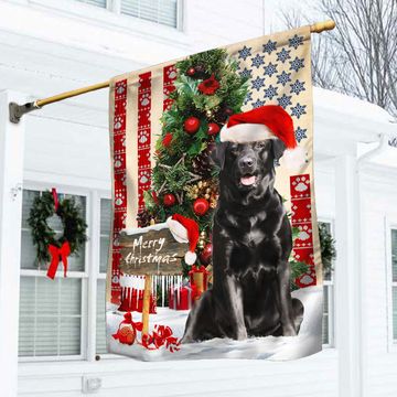 Discover Black Labrador Retriever Dog Christmas American Flag QNN556FV3