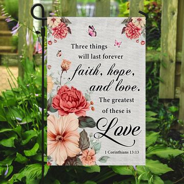 Discover Faith Love Hope Bible Verse Christian Flag
