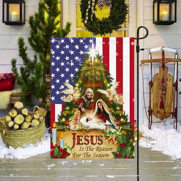 Discover Nativity of Jesus Holy Family Jesus Is The Reason For The Season Flag