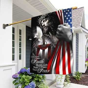Discover My God. Jesus Christian Flag. Let Your Faith Be Bigger Than Your Fear Flag 3-Day Shipping