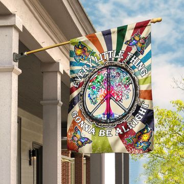 Discover Peace Hippie Every Little Thing Gonna Be Alright Flag