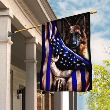 Discover German Shepherd. Police Dog. K9. The Thin Blue Line Flag