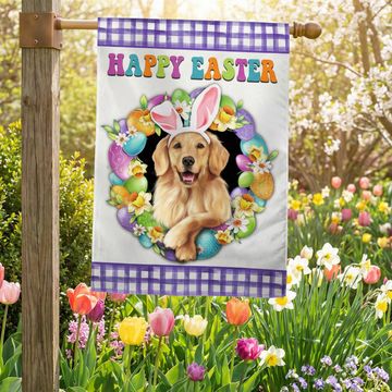 Discover Golden Retriever Dog Happy Easter Flag, Double Side Pet Flag