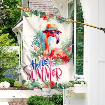 Discover Flamingo Hello Summer Flag