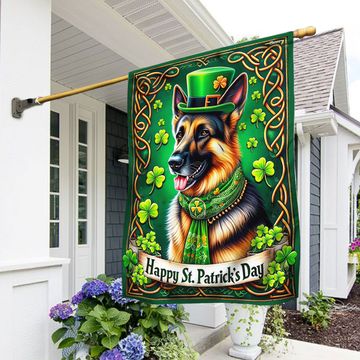 Discover FLAGWIX  Saint Patrick's Day Welcome German Shepherd Dog Flag