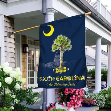 Discover South Carolina Flag The Palmetto State Palm Tree and  Yellow Jessamine Flower Flag