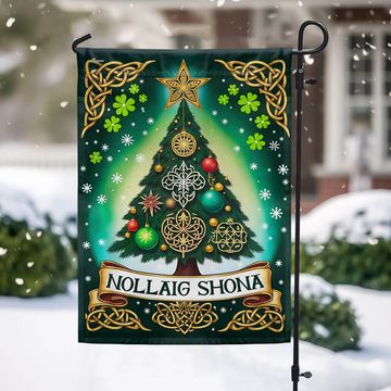 Discover Irish Christmas Celtic-style Christmas Tree Nollaig Shona Flag