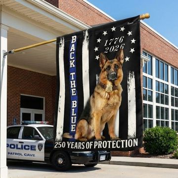 Discover German Shepherd Thin Blue Line Flag, 250 Years of Protection US Flag