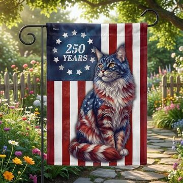 Discover Flagwix Patriotic Cat Garden Flag, 250 Years Maine Coon Cat Betsy Ross Flag Decor
