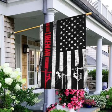 Discover Lineman Pride American US Flag