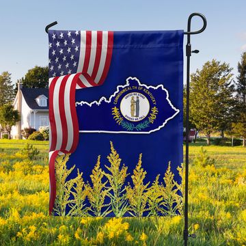 Discover Kentucky State Goldenrod Flower Flag MLN1111Fv11