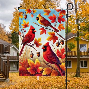 Discover Cardinal Fall Autumn Leaves Welcome Fall Flag