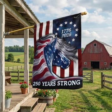 Discover Patriotic Horse Flag, 250 Years Strong Patriotic Horse 4th Of July US Flag
