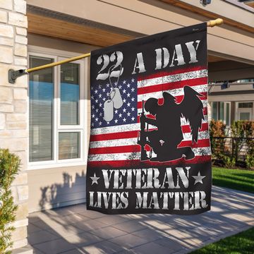 Discover 22 A Day Veterans Flag Veteran Lives Matter Suicide Awareness Patriotic Veterans Day Memorial Flag