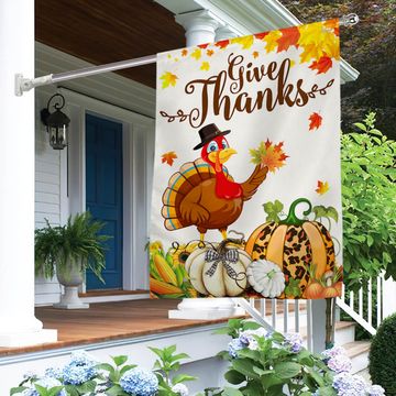 Discover Thanksgiving Day Turkey Pumpkin Flag