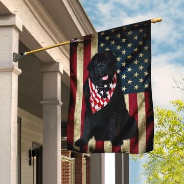 Discover Newfoundland Dog American Flag Wrapped in Glory