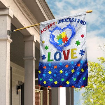 Discover Accept, Understand, Love Autism Flag