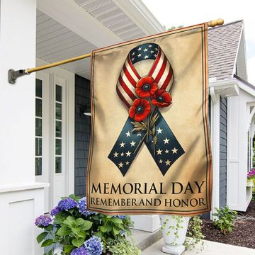 Discover FLAGWIX  Memorial Day Remember And Honor Ribbon Poppy Flag