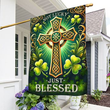Discover Not Lucky Just Blessed St Patrick's Day Flag