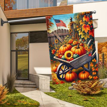 Discover Happy Fall Thanksgiving Pumpkin Flag