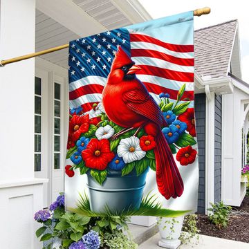 Discover Flagwix American Flag - Patriotic Cardinal Floral 4th of july American Flag