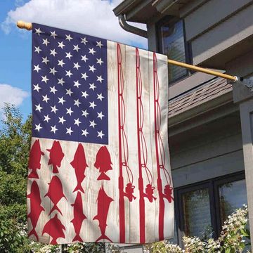 Discover USA Fishing Fish Flag