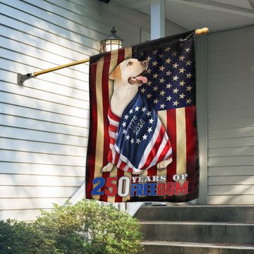 Discover 250 Years of Freedom Flag | Labrador Retriever Wrapped in Glory US Flag