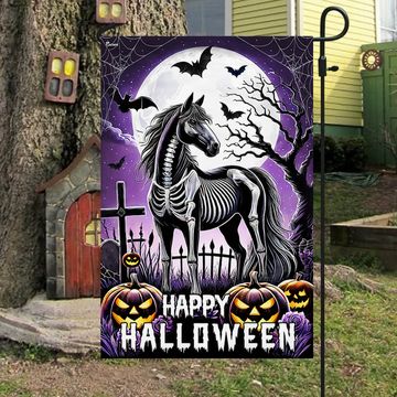Discover Horse Happy Halloween Flag