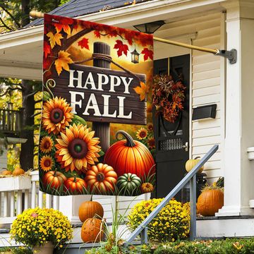 Discover Thanksgiving Flag, Happy Fall Flag, Autumn Harvest Pumpkin Flag