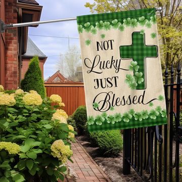 Discover Not Lucky Just Blessed Irish Shamrock St. Patrick's Day Flag