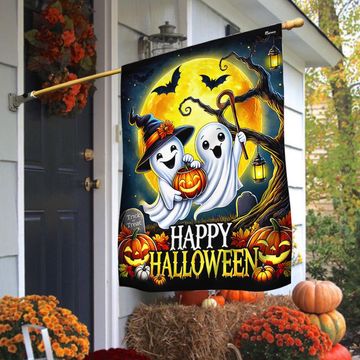 Discover Happy Halloween Cute Ghost Boo Spooky Flag