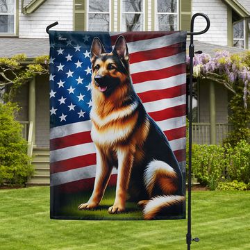 Discover German Shepherd American Flag