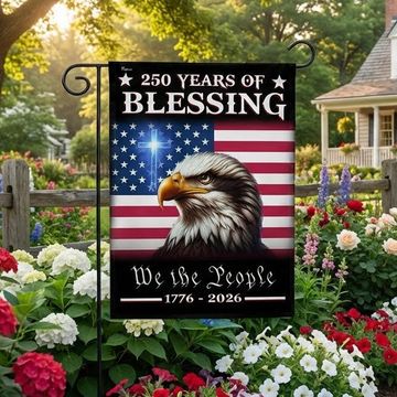 Discover Patriotic 250 Years of Blessing Flag, We The People 1776 2026 American Flag Outdoor Decor