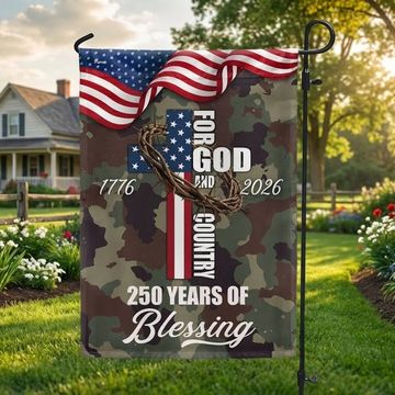 Discover For God Country 250 Years of Blessing Flag, Patriotic 1776 2026 USA Flag