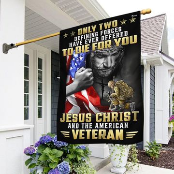 Discover Veteran Flag Only Two Defining Forces Have Ever Offered to Die for You Jesus Christ and the American Veteran Patriotic Veterans Day American Flag