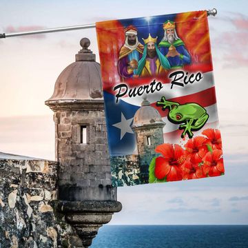 Discover Puerto Rico Three Kings and El Morro Castle Flag