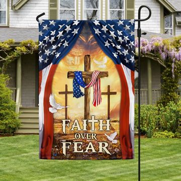 Discover Christian Cross American Flag Faith Over Fear