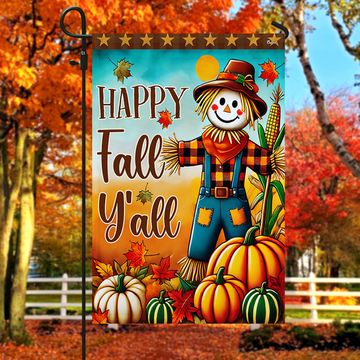 Discover Thanksgiving Autumn Scarecrow Pumpkins Harvest Happy Fall Y'all Flag