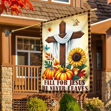 Discover Fall Jesus Cross Flag Fall For Jesus He Never Leaves Flag