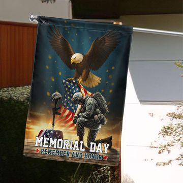 Discover Veterans Day Eagle Kneeling Soldier Remember and Honor Flag