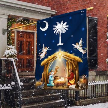 Discover South Carolina Christmas Nativity of Jesus Flag