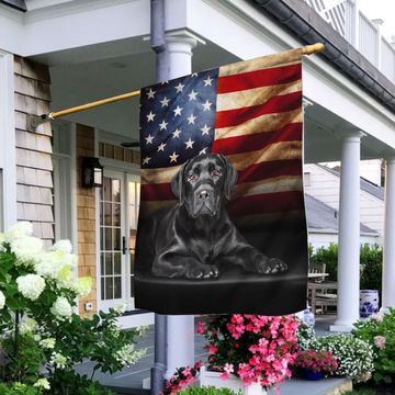 Discover Black Labrador American Flag