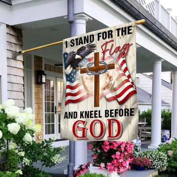 Discover Veterans Day Flag, Jesus Christ American Flag I Stand For The Flag and Kneel Before God Flag