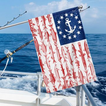 Discover Fish American Flag – Patriotic Nautical Fishing Flag for Boats & Outdoor Display 🎣🇺🇸