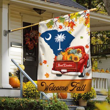 Discover South Carolina Fall Pumpkins Flag TQN1577Fv1
