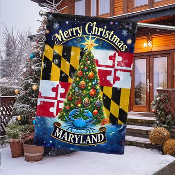 Discover Maryland Merry Christmas Flag