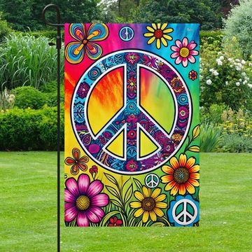 Discover Hippie Peace Sign Flag