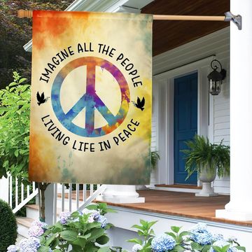 Discover Hippie Flag Imagine All The People Living Life In Peace
